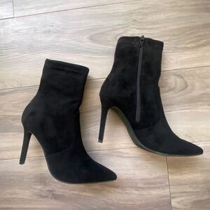Suede Sock Bootie Black 37 New